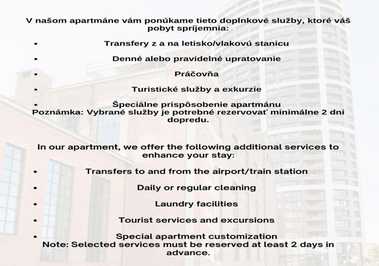 Skau Coral Residence In Sky Park 22 Floor 1Tower Panoramic View Free Parking บราติสลาวา ภายนอก รูปภาพ